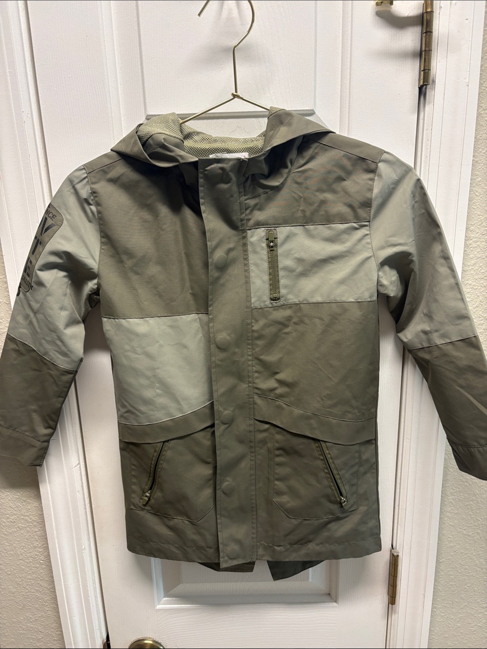 Epic Threads Boys' Two-Tone Olive Green Raincoat